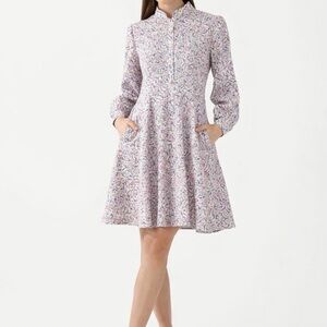 Ann Taylor Pastel Floral Long Sleeve Dress